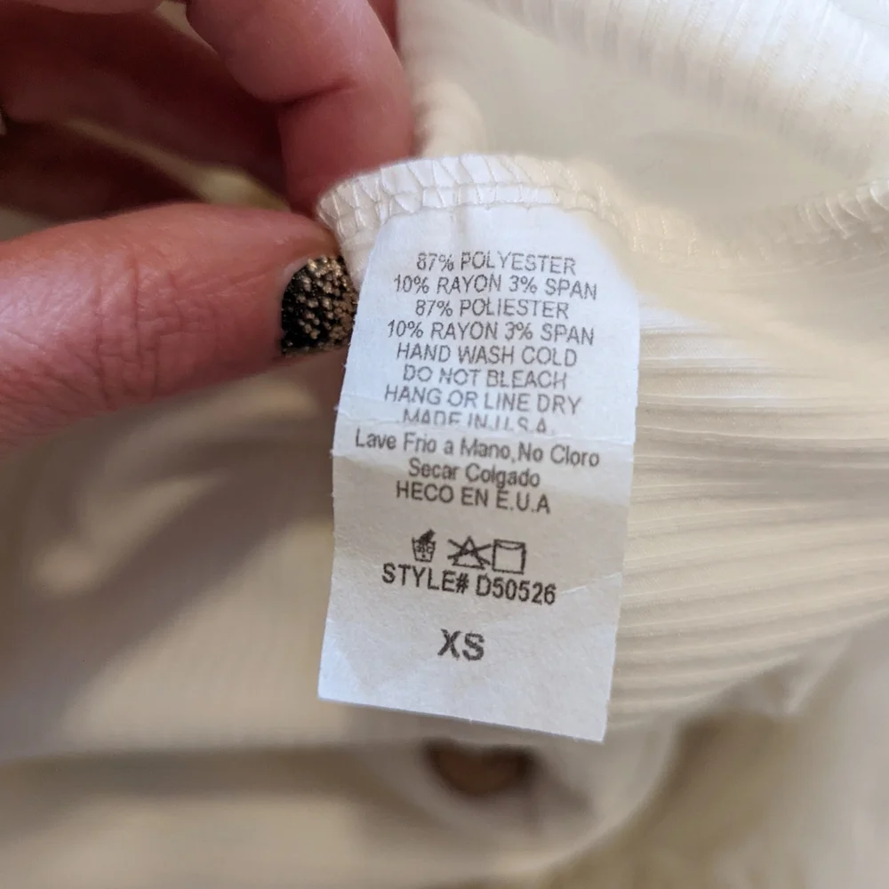 Modcloth Jessy B white ribbed button down dress size xs - Picture 7 of 7